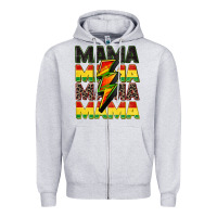 Heather Grey juneteenth mama Zipper Hoodie - CowGirlArtShop