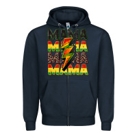 Navy juneteenth mama Zipper Hoodie - CowGirlArtShop