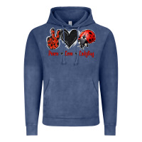 Vintage Denim Peace Love Ladybug Vintage Hoodie - Jasminsmagicworld