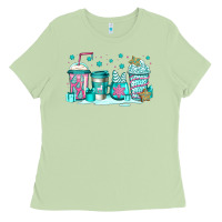 Matcha winter Christmas tree cakes coffee Ladies Tee - Jasminsmagicworld