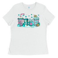 White winter Christmas tree cakes coffee Ladies Tee - Jasminsmagicworld