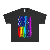 Pigment Black Pride LGBTQ+ American Flag Urban Heavy Tee - BundleAndBundleShop