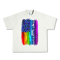 Pistachio Pride LGBTQ+ American Flag Urban Heavy Tee - BundleAndBundleShop