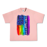 Salmon Pride LGBTQ+ American Flag Urban Heavy Tee - BundleAndBundleShop