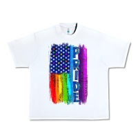 White Pride LGBTQ+ American Flag Urban Heavy Tee - BundleAndBundleShop