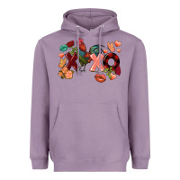 Lavender Rooster Valentine's Day xoxo Heavyweight Hoodie - FaDigitalArtStudio
