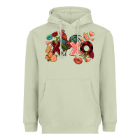 Matcha Rooster Valentine's Day xoxo Heavyweight Hoodie - FaDigitalArtStudio