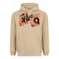 Mushroom Rooster Valentine's Day xoxo Heavyweight Hoodie - FaDigitalArtStudio