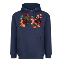 Navy Rooster Valentine's Day xoxo Heavyweight Hoodie - FaDigitalArtStudio