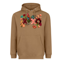 Toasted Coconut Rooster Valentine's Day xoxo Heavyweight Hoodie - FaDigitalArtStudio