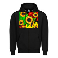 Black juneteenth sunflowers Zipper Hoodie - CowGirlArtShop