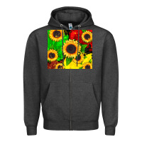 Charcoal Heather juneteenth sunflowers Zipper Hoodie - CowGirlArtShop