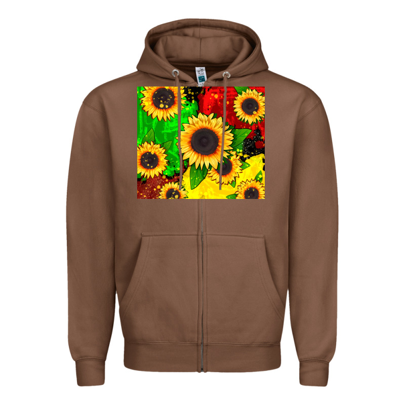 Juneteenth Sunflowers Zipper Hoodie by CowGirlArtShop | Teevron