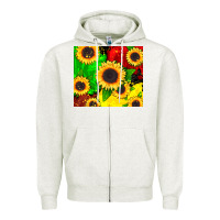 Oatmeal Heather juneteenth sunflowers Zipper Hoodie - CowGirlArtShop