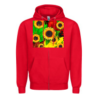 Red juneteenth sunflowers Zipper Hoodie - CowGirlArtShop