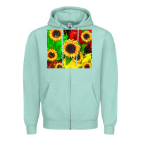 Seafoam juneteenth sunflowers Zipper Hoodie - CowGirlArtShop