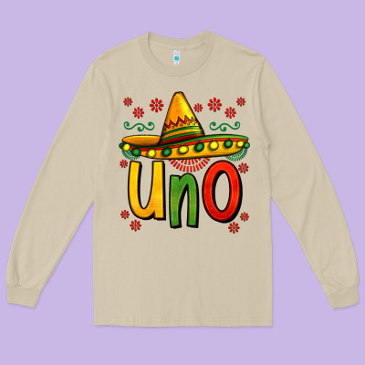 Uno My First Mexican Birthday Long Sleeve Tee Designed By Jasminsmagicworld