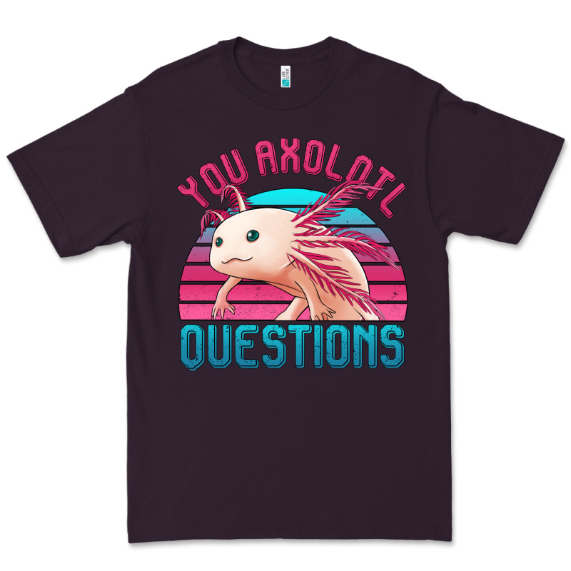 You Axolotl Questions 80's Retro Sunset Premium Tee by Jasminsmagicworld | Teevron