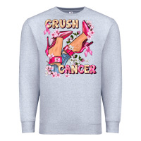 Heather Grey Crush Breast Cancer Premium Sweatshirt - FaDigitalArtStudio