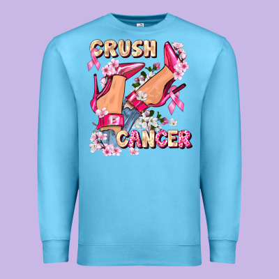 Crush Breast Cancer Premium Sweatshirt Designed By Fadigitalartstudio