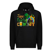 Black One lucky cowboy St. Patricks day Premium Hoodie - HowdyJamesFarm
