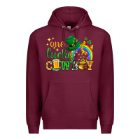 Burgundy One lucky cowboy St. Patricks day Premium Hoodie - HowdyJamesFarm