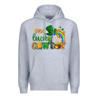 Heather Grey One lucky cowboy St. Patricks day Premium Hoodie - HowdyJamesFarm