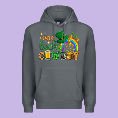 One Lucky Cowboy St. Patricks Day Premium Hoodie Designed By Howdyjamesfarm