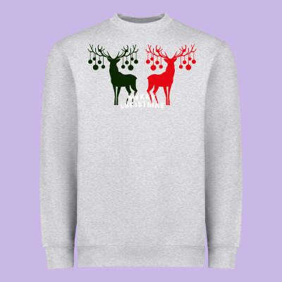 Merry Christmas Reindeer Heavyweight Sweatshirt Designed By Bettercallsaul