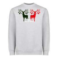Heather Grey Merry Christmas Reindeer Heavyweight Sweatshirt - Bettercallsaul