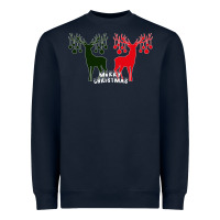 Navy Merry Christmas Reindeer Heavyweight Sweatshirt - Bettercallsaul
