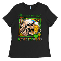 Black when you're dead inside but it's st patricks Ladies Tee - Jasminsmagicworld