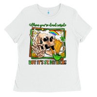 White when you're dead inside but it's st patricks Ladies Tee - Jasminsmagicworld