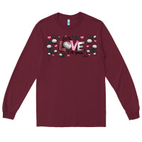 Burgundy for the love of the game  volleyball Long Sleeve Tee - Jasminsmagicworld