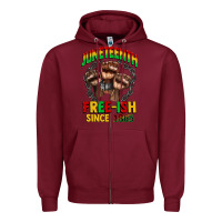 Burgundy juneteenth free ish since 1865 Zipper Hoodie - CowGirlArtShop