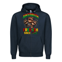 Navy juneteenth free ish since 1865 Zipper Hoodie - CowGirlArtShop