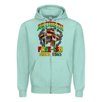 Seafoam juneteenth free ish since 1865 Zipper Hoodie - CowGirlArtShop
