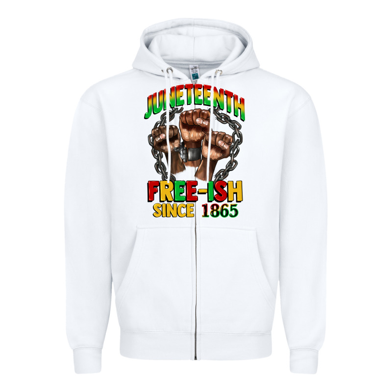 Juneteenth Free Ish Since 1865 Zipper Hoodie by CowGirlArtShop | Teevron