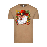 Vintage Coffee Cowboy Santa Vintage Tee - NancyCooperArtShop