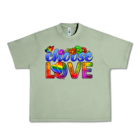 Oil Green Pride LGBTQ+ Choose Love Urban Heavy Tee - BundleAndBundleShop