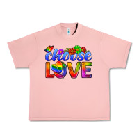 Salmon Pride LGBTQ+ Choose Love Urban Heavy Tee - BundleAndBundleShop