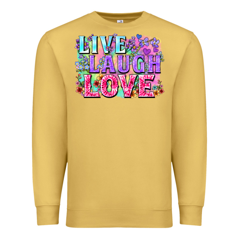 Live Laugh Love Hippie Valentine's Day Premium Sweatshirt by FaDigitalArtStudio | Teevron