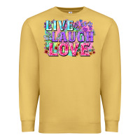 Antique Gold Live laugh love hippie Valentine's Day Premium Sweatshirt - FaDigitalArtStudio