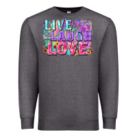 Charcoal Heather Live laugh love hippie Valentine's Day Premium Sweatshirt - FaDigitalArtStudio