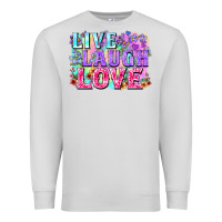 Dove Grey Live laugh love hippie Valentine's Day Premium Sweatshirt - FaDigitalArtStudio
