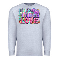Heather Grey Live laugh love hippie Valentine's Day Premium Sweatshirt - FaDigitalArtStudio