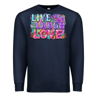 Navy Live laugh love hippie Valentine's Day Premium Sweatshirt - FaDigitalArtStudio
