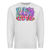 Oatmeal Heather Live laugh love hippie Valentine's Day Premium Sweatshirt - FaDigitalArtStudio