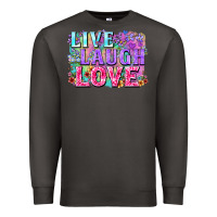 Smoke Live laugh love hippie Valentine's Day Premium Sweatshirt - FaDigitalArtStudio
