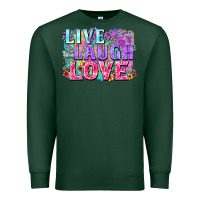 Sports Green Live laugh love hippie Valentine's Day Premium Sweatshirt - FaDigitalArtStudio